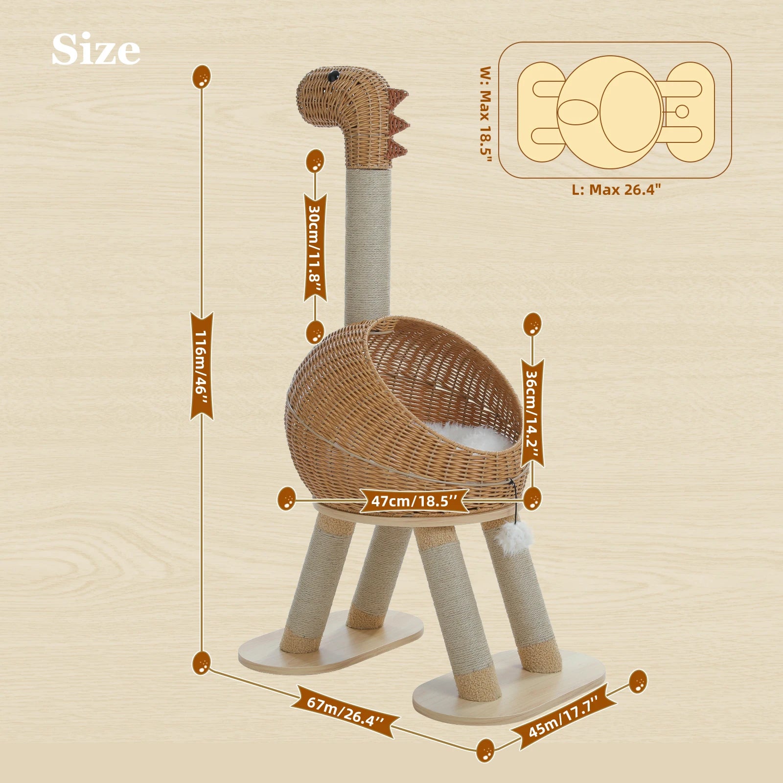 Dinosaur Cat Tree Tower - Snibble Pets