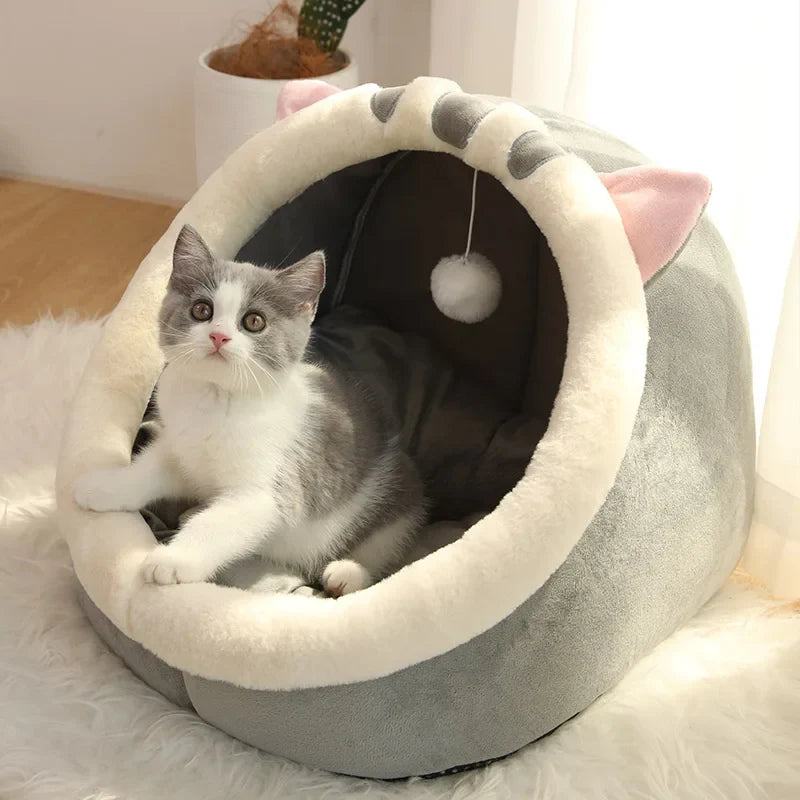 Cartoon Cat House Bed - Snibble Pets