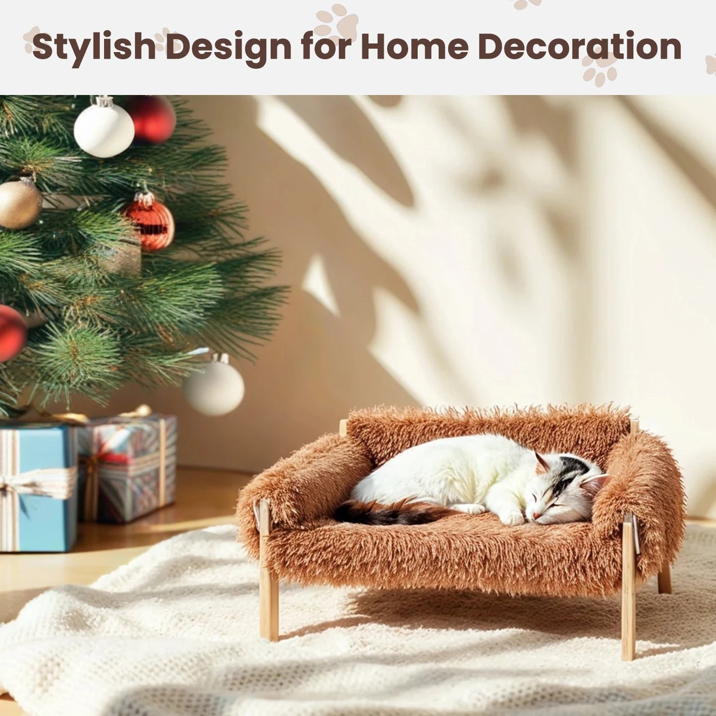 Luxe Plush Cat Sofa Bed - Snibble Pets