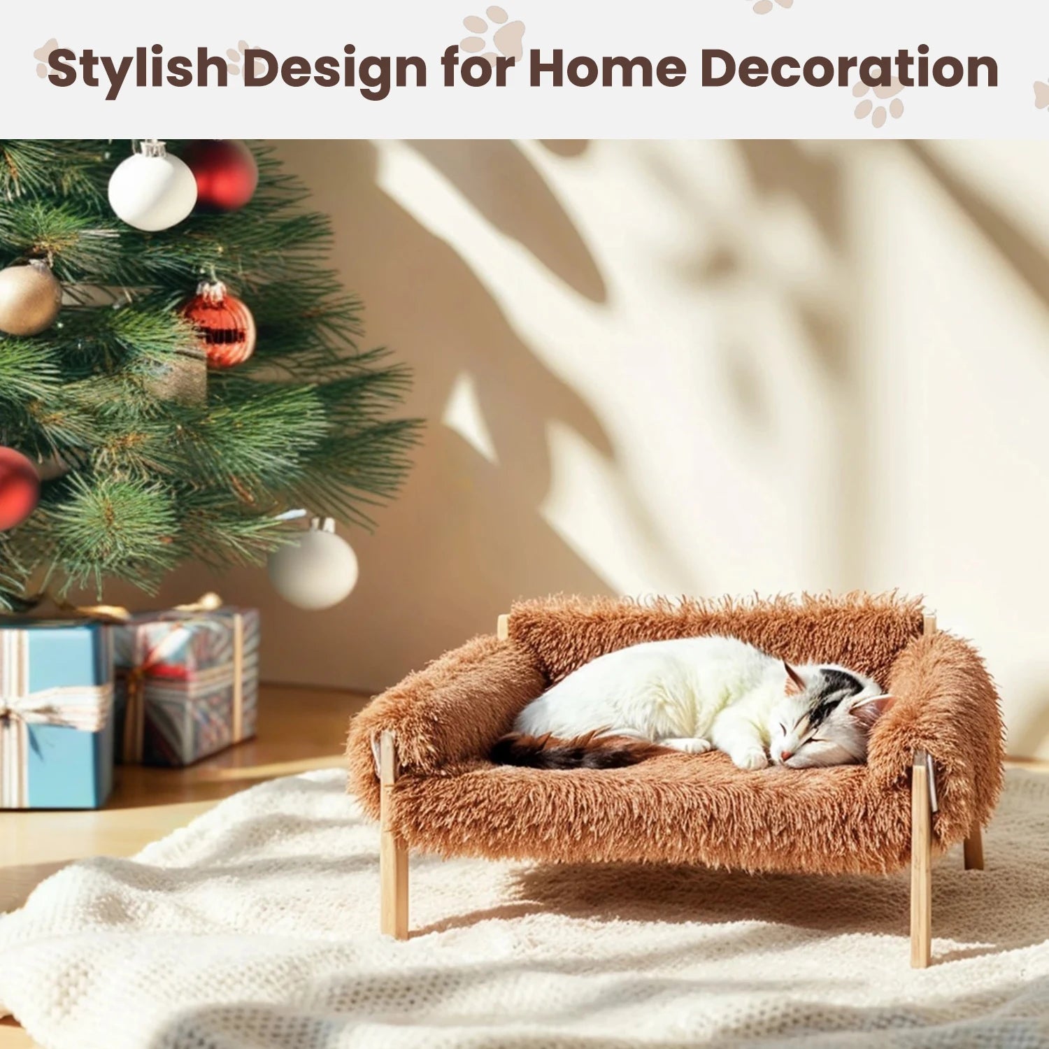 Luxe Plush Cat Sofa Bed - Snibble Pets