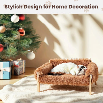 Luxe Plush Cat Sofa Bed - Snibble Pets