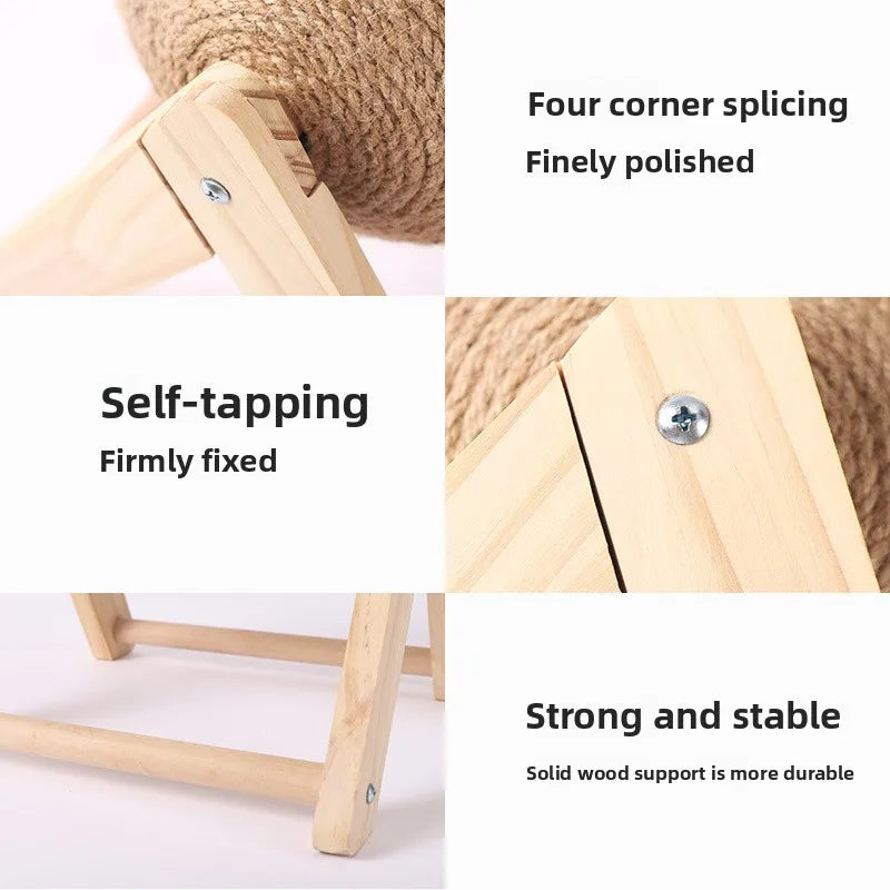 Wooden Rabbit Jute Scratcher - Snibble Pets