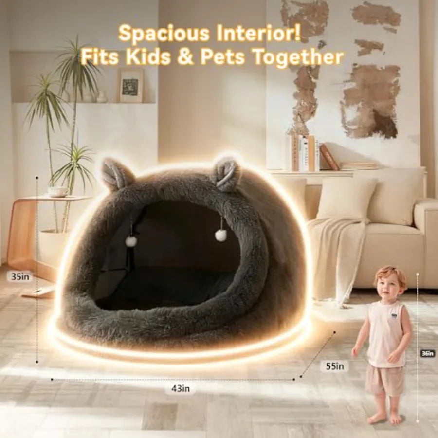 Plush Canopy Pet Bed Nest - Snibble Pets