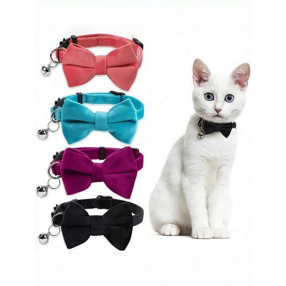Adjustable Bow Pet Collar - Snibble Pets