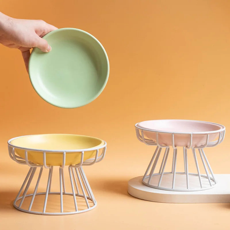 Raised Ceramic Cat Bowl - Snibble Pets