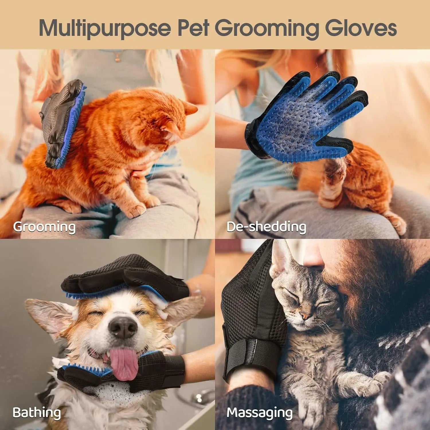 Pet Grooming Gloves - Snibble Pets