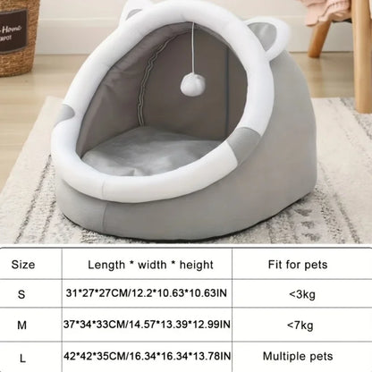 Cartoon Cat House Bed - Snibble Pets