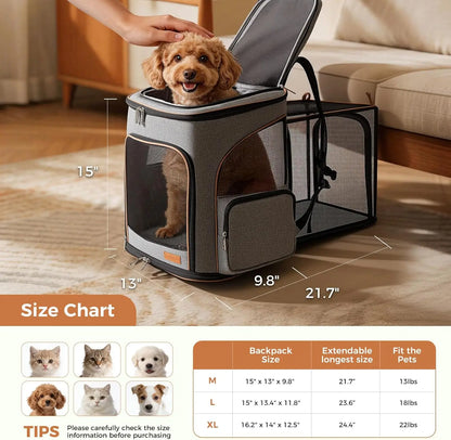 Expandable Pet Backpack Carrier - Snibble Pets