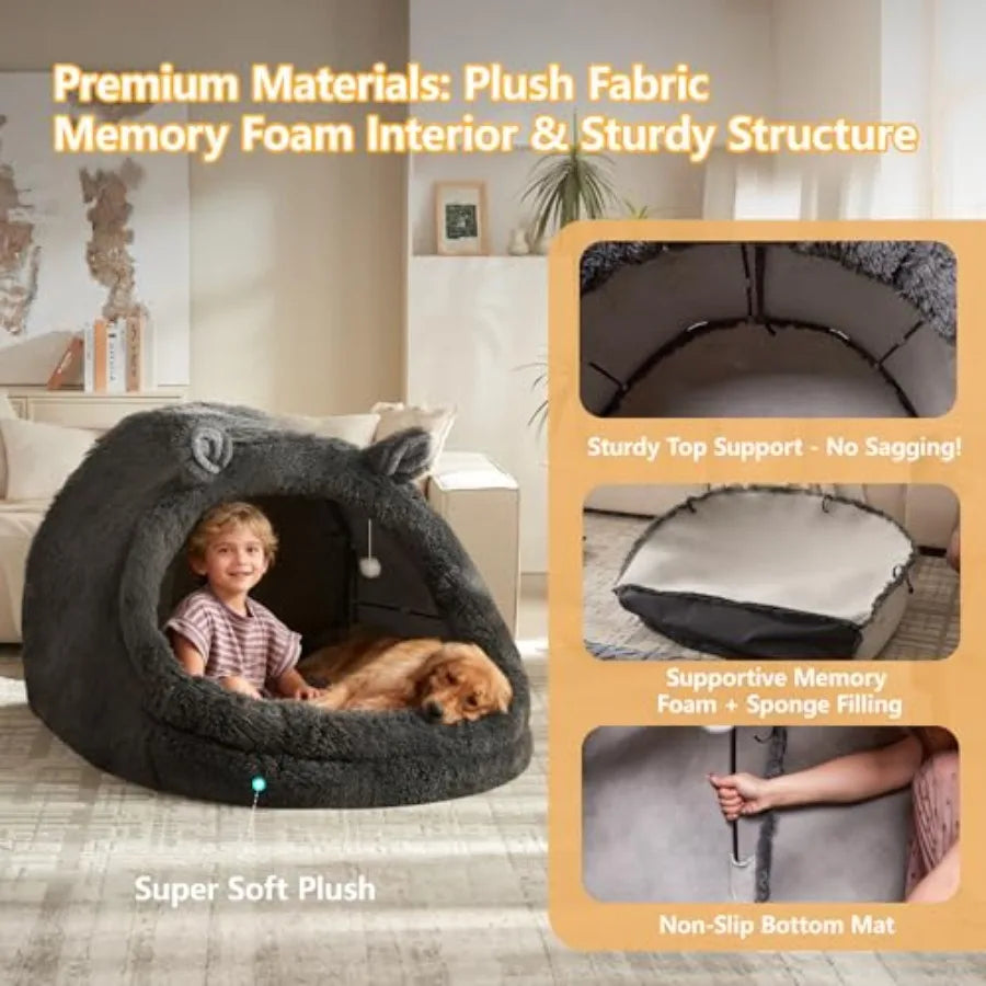 Plush Canopy Pet Bed Nest - Snibble Pets