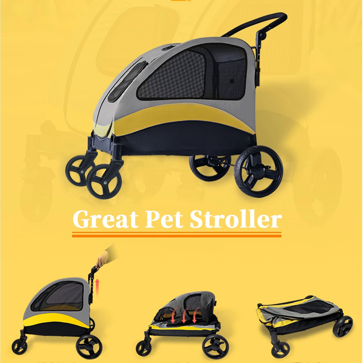 Foldable Dog Stroller Carrier - Snibble Pets