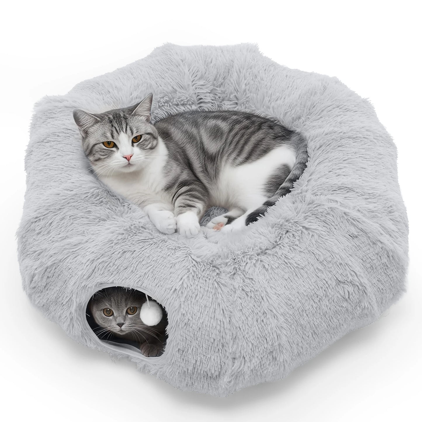 Plush Cat Tunnel Sleep Haven - Snibble Pets