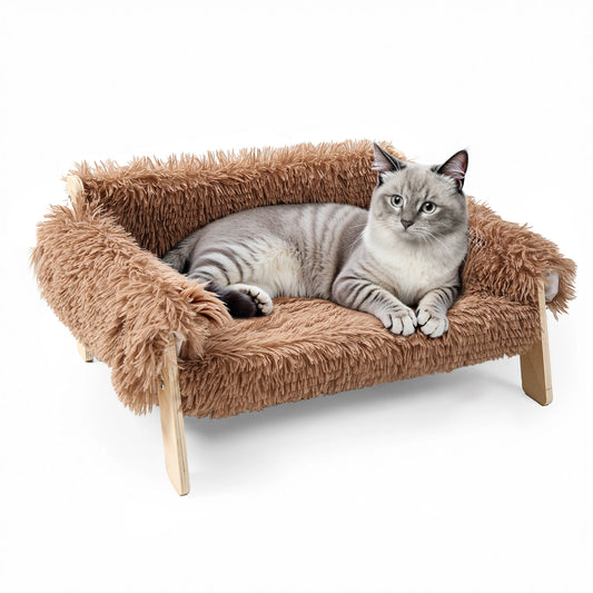 Luxe Plush Cat Sofa Bed - Snibble Pets