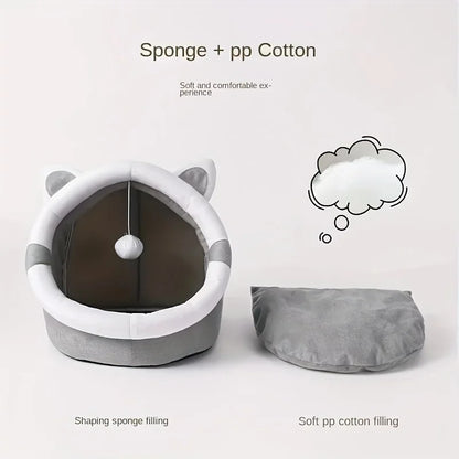 Cartoon Cat House Bed - Snibble Pets