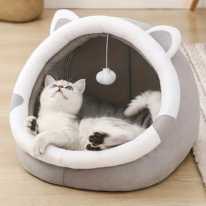 Cartoon Cat House Bed - Snibble Pets
