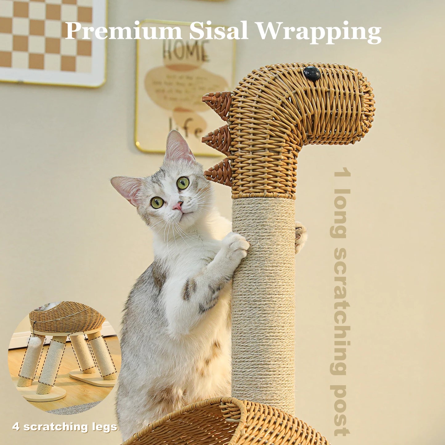 Dinosaur Cat Tree Tower - Snibble Pets