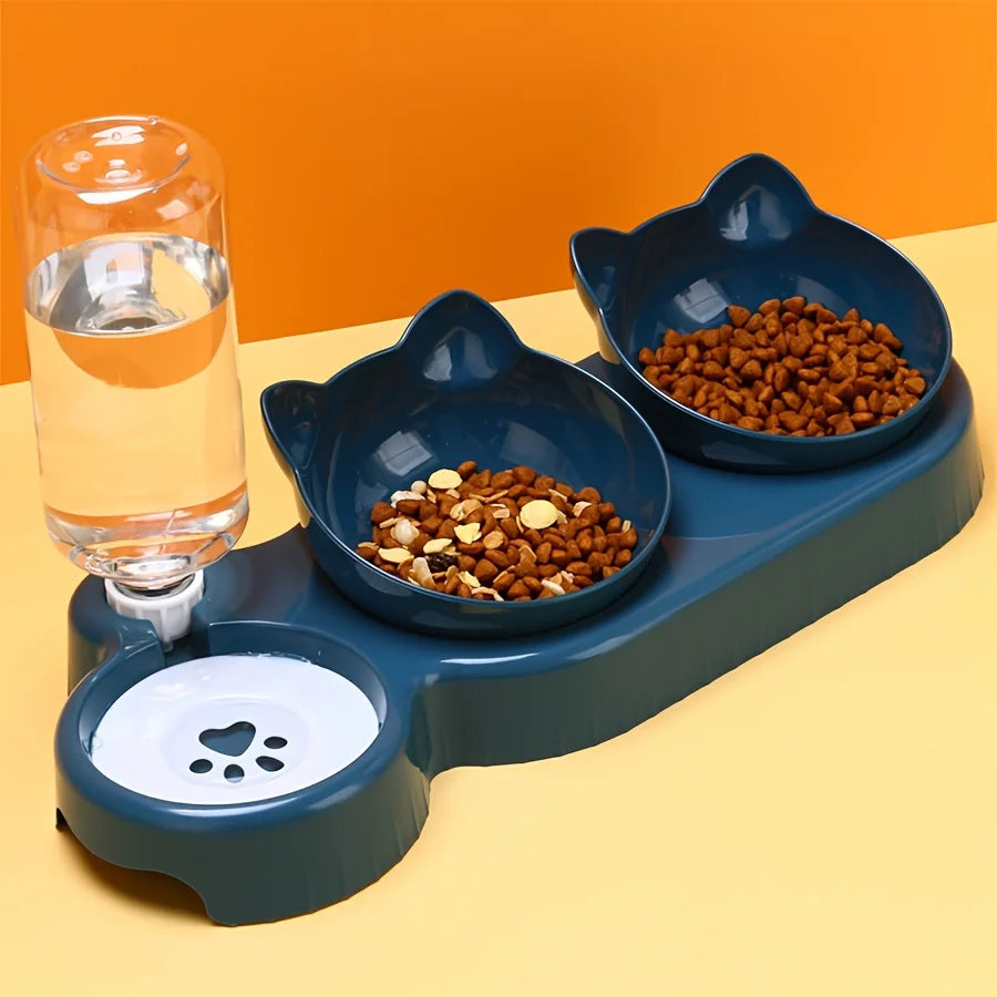 Tilted Cat Bowl Set - Snibble Pets
