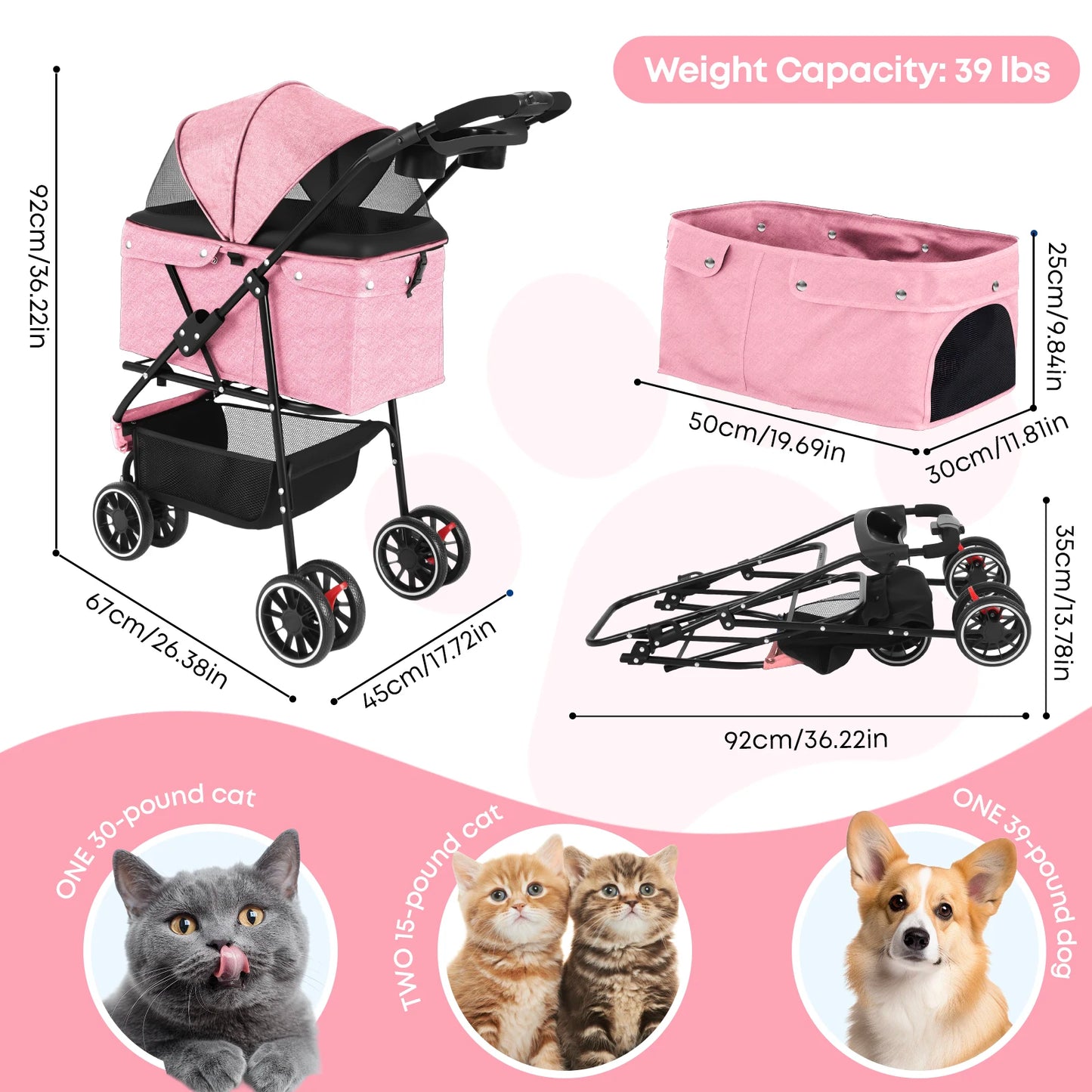 Portable Pet Travel Stroller - Snibble Pets