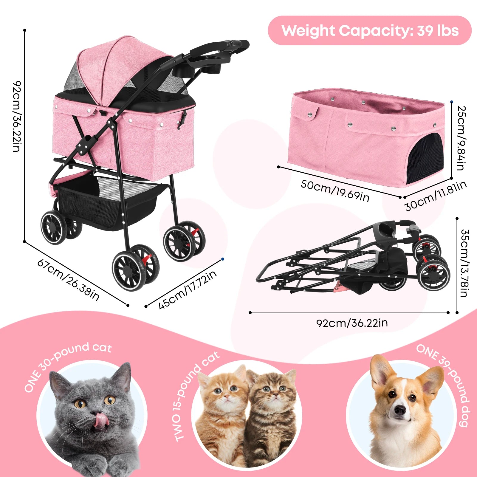 Portable Pet Travel Stroller - Snibble Pets